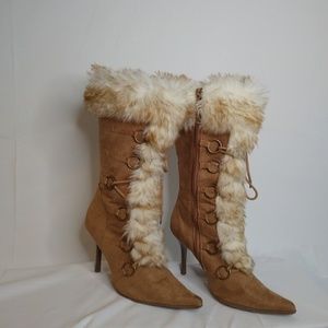 Delicious faux fur heeled boots